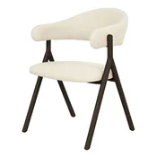 Črn/kremno bel oblazinjen jedilni stol z nasloni za roke Frances – Unique Furniture