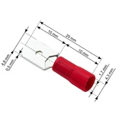 slomart Blow Konektor izolirani ravni moški 4,8/0,5 mm, rdeč, 100 kosov