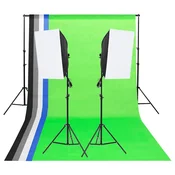 Komplet studijske rasvjete s pozadinama i softboxovima