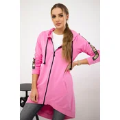 Sweatshirt with back zip light pink