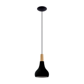 Eglo 900161 - Luster na lanku SABINAR 1xE27/40W/230V precnik 18 cm crna