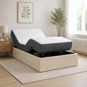 Vidaxl Električna nastavljiva postelja Krem 200 x 80 x 33,5 cm Jeklo