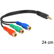 Adapter Minijack 4Pin - 3x RCA 24cm