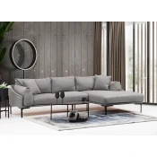Atelier del Sofa Ugaona garnitura Leo 90x65x255cm Siva