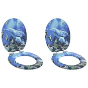 Toaletna sjedala s mekim zatvaranjem 2 pcs Plava 44 x 38 cm