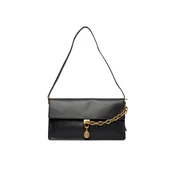 Ročna torba Tommy Hilfiger Crest Leather Conv Shoulder Bag AW0AW19015 Črna