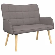 Vidaxl Kavč za 2 osebi Taupe 115 x 61 x 87 cm Blago