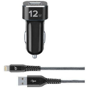 Cellularline TETRA FORCE 12W streleci za vklj. Kabel Apple Lightning crn