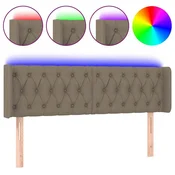 Vidaxl LED posteljno vzglavje taupe 147x16x78/88 cm blago
