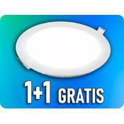 V-TAC Vgrajena LED plošča z napajanjem, 12W, 1160lm, okrogla, 1+1 gratis! Farba svetla: Topla bela