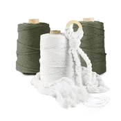 DQPP | Premium MACRAMEE GARN | 100m | 5 mm | Olivgrün | 100% Baumwolle | Kordel Natur | Baumwollgarn Baumwollseil | DIY ročna dekoracija