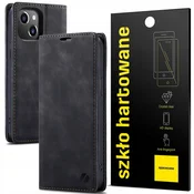Elegantna preklopna torbica z denarnico in žepom za iPhone 15 + steklo