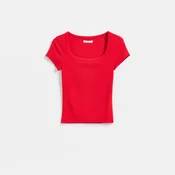 Reserved - Slim fit majica kratkih rukava s mešavinom modalnih vlakana