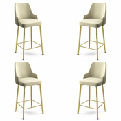 HANAH HOME Set 4 barske stolice Enox Cream Gold