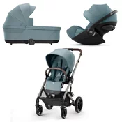 Cybex Balios S Lux Stormy Blue – Taupe konstrukcija Set 3u1