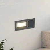 Lucande LED-stenna vgradna svetilka Lachlain, antracit, vtičnica - Sodobni - Kovina
