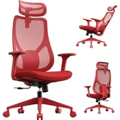 SENSE7 Pisarniški stol Moyo, rdeč, nastavljiv, ergonomski