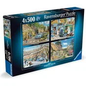 Ravensburger - Puzzle 4x500 Zbirka Happy Days, št. 9, Vaško življenje - 500 kosov