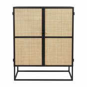 Visoka komoda iz črnega ratana 80x100 cm Guuji - White Label