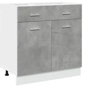 Vidaxl Spodnja omarica s predalom “Lyon” betonsko siva 80x46x81,5 cm