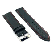 Kožni kaiš Diloy 22mm DIL205.1.6 Crni sa crvenim štepom