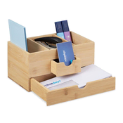 Northix Namizni organizator iz bambusa s 3 predelki in 2 predaloma