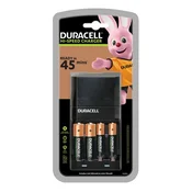 DURACELL punjac baterija s LED indikatorom, kompatibilan s 4x AA/AAA baterije + 2x 750 mAh AAA baterije + 2x 1300 mAh AA baterije, crna