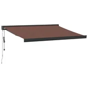 Vidaxl Avtomatsko zložljiva tenda rjava 350x250 cm