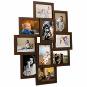 Vidaxl Foto okvir za 10x(10x15 cm) fotografij temno rjav MDF