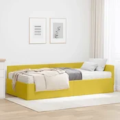 Kutni krevetni okvir s madracem Ostalo 2 pcs Zelena Baršun
