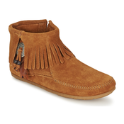 Minnetonka Polškornji CONCHO FEATHER SIDE ZIP BOOT Kostanjeva