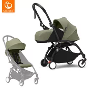 stokke yoyo3 otroški voziček 2v1 newborn pack 0+ olive (black frame)