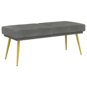 vidaXL Dvojna klop Temno siva 120 x 45 x 46 cm Žamet