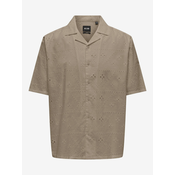 Mens Brown Patterned Shirt ONLY & SONS Ron - Men