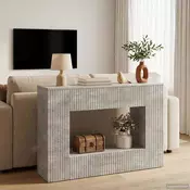 Konzolna stolica Prugasti Betonsko Siva 101 x 29 x 74 cm