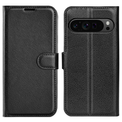 Etui Litchi za Google Pixel 9 Pro XL - črn