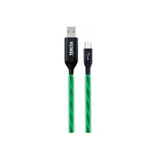 Yenkee YCU 231 GN LED micro USB kabel, 1m, zelen