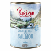Purizon Adult 6x400 g – brez žit - Piščančji file z lososom & jagnjetino