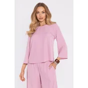 Elegantna bluza z ohlapnimi rokavi - pudrasta