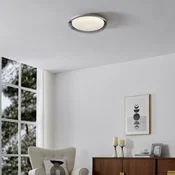 EGLO LED-stropna svetilka CONISTARINO, dimno siva, O 40 cm, CCT - Dnevna soba/jedilnica - dimno siva-prosojna, bela - Kovina