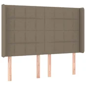 Vidaxl Vzglavje z ušesi taupe 147x16x118/128 cm blago