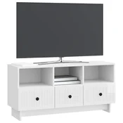 TV omarica Bela visok sijaj 102 x 34,5 x 50 cm Inženirski les