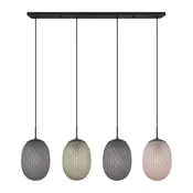 Trio Lighting Obesna svetilka Facette, večbarvna, dolžina 117 cm, 4-svetlobna, steklo - Dnevna soba / jedilnica - Sodobni - večbarvna mat, črna