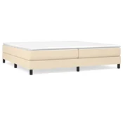 Vidaxl Posteljni okvir z vzmetmi krem 200x200 cm blago