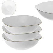 KADAX Komplet steklenih skled za solato, 19 cm, bela z zlato, 3 kosi