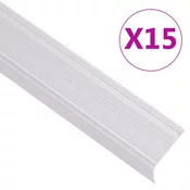 vidaXL vidaXL Obrobe za stopnice L-oblike 15 kosov aluminij 90 cm srebrne, (22090345)