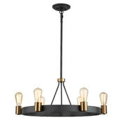 Quintiesse QN-SILAS-6P-DZ - Luster na stalku SILAS 6xE27/60W/230V crna/zlatna