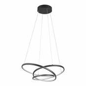 Mat črna LED zatemnitvena viseča svetilka Darvin – Trio