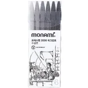 Rayher. Flomastri Fineliner Pigment, Monami, 0,4 mm, set 6