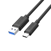slomart UNITEK USB-C, USB-A kabel, 5 Gbps, 2 m, črn